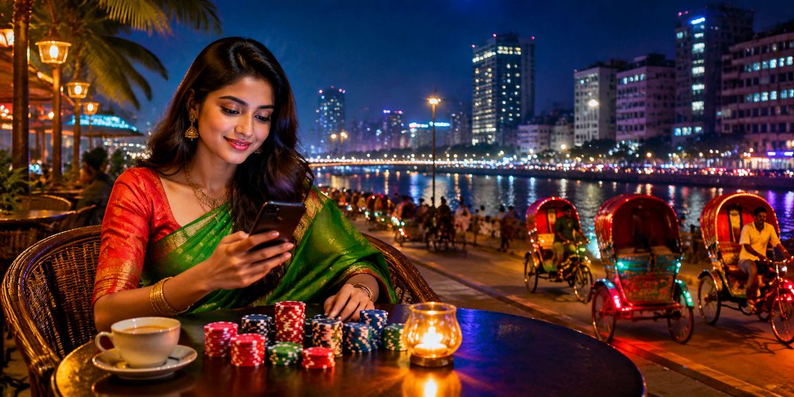 ঢাকায় মোবাইল ডিভাইসে অনলাইন বেটিং করছেন একজন তরুণ ব্যবহারকারী